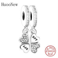 HuooNew Fit Original Brand Charms Bracelet 925 Sterling Silver Letter BFF Best Friends Four-leaf Heart Beads Pendant Berloque 2024 - buy cheap