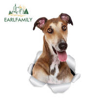 EARLFAMILY, 13 см x 8,6 см, 3D фотография, счастливая зеленая собака, наклейка на стену, фотография, разрывная наклейка 2024 - купить недорого