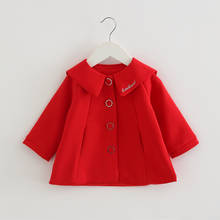 Пальто для новорожденных девочек, весенняя куртка для малышей 2020, Детская Хлопковая верхняя одежда для малышей, детская одежда для девочек, От 0 до 2 лет, красный и розовый цвета 2024 - купить недорого