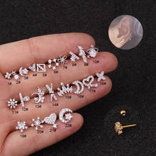 Heart Flower Star Cz Ear Studs Helix Piercing Cartilage Earring Conch Rook Tragus Stud Ear Piercing Jewelry 2024 - buy cheap