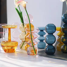 Рождественская Скандинавская стеклянная ваза, домашняя маленькая бутылка для гидропонных растений, украшение для гостиной, прозрачная ваза для высушенных цветов 2022 - купить недорого