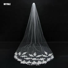 MYYBLE 2021Wholesale 3M 5M One Layer Lace Edge White Ivory Catherdal Wedding Veil Long Bridal Veil Cheap Wedding Accessories Veu 2024 - buy cheap