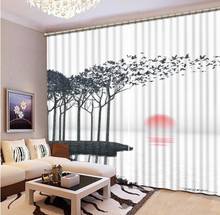 Cortinas abstratas em 3d para janela, árvore, para sala de estar, quarto, alta qualidade, à prova de som 2024 - compre barato