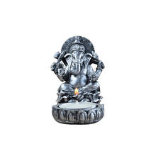 8.5cm Resin Thai Elephant God Candlestick Figurines Antique Statue Temple Buddhist Crafts Candle Holder Decoracion Hogar 2024 - buy cheap