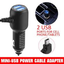 DC12-36V Mini 2 USB cargador de coche Cable de alimentación para GARMIN nuvi GPS 2595lmt 2597lmt 2599lmthd 3,5 M Universal 2020 nuevo 2024 - compra barato