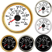 Medidor de presión de aceite de 0-30 Bar, medidor de presión de aceite de 0-45 PSI, 9-32V, para motocicleta de carreras, indicador de retroiluminación de barco marino automático, 52MM 2024 - compra barato