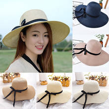 Summer retro Beach Hat Women fashion Straw Hat Big Brim Sun Hats UV Protection Foldable Roll Up Floppy Cap chapeu feminino 2021 2024 - buy cheap