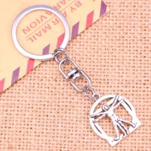 New Fashion Keychain 26x22mm Da Vinci Human Figure Pendants DIY Men Jewelry Car Key Chain Ring Holder Souvenir For Gift 2024 - buy cheap