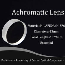 Приклеенные линзы H-LAF50A/H-ZF6 ахроматические оптические стеклянные линзы 13 мм Диаметр 23,79 мм фокусное расстояние цементированные линзы с покрытием 400-700nm 2024 - купить недорого