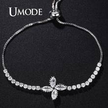 UMODE Clear Zirconia Bracelets for Women Trendy Fashion Jewelry CZ Crystal Tennis Bracelets Adjustable Bangle Accessories UB0208 2024 - buy cheap