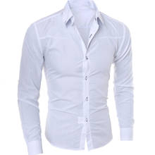 Mens Shirts Long Sleeve Casual Solid Color Fashion Shirts 2020 Business Slim Camisas Masculina Wear Hombre  Mens Clothing 2024 - buy cheap