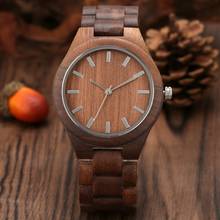 Relógio retrô de madeira com pulseira de madeira, relógio analógico masculino de quartzo com pulseira de madeira, ótimo presente para homens 2024 - compre barato