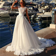 Sevintage A Line Scoop Chiffon Wedding Dresses Boho Appliques Lace Princess Bridal Party Dress Plus Size Beach Wedding Gowns 2024 - buy cheap