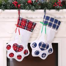 Рождественские чулки, носки, Подарочная сумка в виде собачьей лапы, украшения для рождественской елки, рождественские украшения для дома, Рождество 2021, с новым годом 2022 2024 - купить недорого