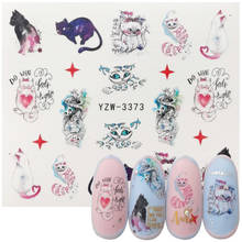 2022 New Designs Lovely Water Transfer Nails Art Sticker Cat Patterns Nail Wraps Sticker Watermark Fingernails Decals 2024 - buy cheap