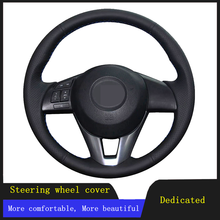 DIY Car Steering Wheel Cover Braid Wearable Genuine Leather For Mazda CX-5 CX5 Atenza 2014 New Mazda 3 CX-3 2016 2024 - buy cheap