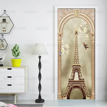 Classical Tower Wallpaper 3D DIY PVC Wall Door Sticker Mural Poster 2 Pcs/set Waterproof Door Decal Self Adhesive Film Decor 2024 - buy cheap