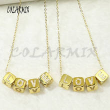 5strands letters Cubic pendants necklace LOVE pendants  beads necklace alphabets cube fashion accessories for women 50612 2024 - buy cheap