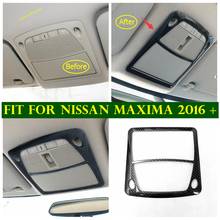 Accesorios para coche, luces de lectura de techo superior del asiento delantero, lámparas, cubierta de marco, aspecto de fibra de carbono ABS, apto para Nissan Maxima 2016 2024 - compra barato