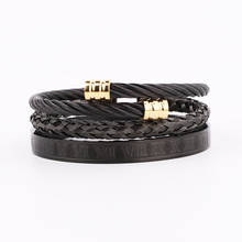 New Arrival High Quality Men Jewelry Bangle Bracelet Stainless Steel Roman Wire Twist Steel Bracelet Men 2024 - buy cheap
