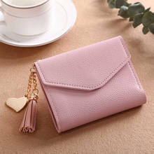 Women's Mini Wallet Candy Color Cute Coin Purse Card Package Wallets Heart-shaped Embroidery Women Short Wallet Multi-function 2024 - buy cheap