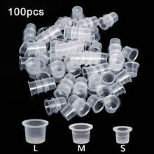 100pcs S/M/L Plastic Tattoo Ink Cups Caps Disposable Microblading Permanent Makeup Eyebrow Supply Pigment Clear Holder Container 2024 - buy cheap
