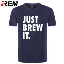 REM-Camiseta divertida con estampado de cerveza para hombre, Camisa de algodón con cuello redondo, camisetas de vino, Camiseta básica de calle 2024 - compra barato