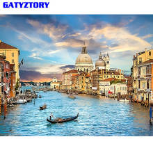 GATYZTORY Frame Picture Venice DIY Painting By Numbers Kit Landscape Acrylic Canvas By Number For Home Art Picture Paint 60x75cm 2024 - buy cheap