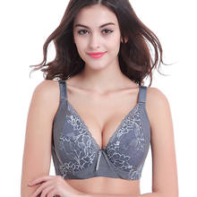 Sujetador de talla grande de algodón de copa completa para mujer, sujetador Sexy de encaje push-up, nuevo sujetador acolchado con encaje Bh Gathering D Cup Thin Cup C D E 2024 - compra barato