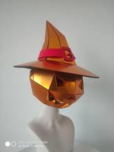 Sombrero de calabaza con espejo dorado, sombrero de Mago para Halloween, fiesta nocturna, cosplay, utilería, máscara de tecnología del futuro 2024 - compra barato