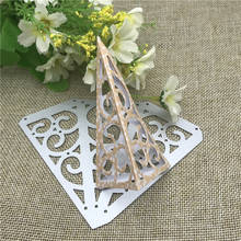 3d triângulo corte de metal dados corte morrer molde flor de natal folhas scrapbook papel ofício faca molde lâmina punch stencils dados 2024 - compre barato