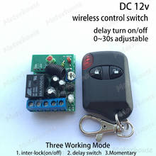 Interruptor rf sem fio dc 12v 1ch 20a, interruptor com relé e temporizador de atraso 2024 - compre barato