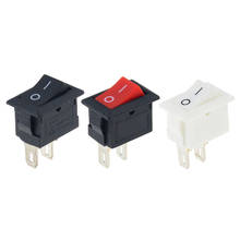 Interruptor de botón pulsador, 10x15mm SPST, 2 pines, 3A, 250V, KCD11, interruptor basculante de encendido y apagado a presión, 10MM x 15MM, negro, rojo y blanco, 10 Uds. 2024 - compra barato