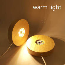 Base de luz LED giratoria de madera, soporte de lámpara con Control remoto, recargable, adorno artístico 2024 - compra barato