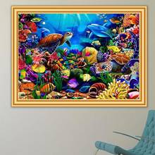 Diamond embroidery undersea Turtle dolphin fish Full Square 5D Diamond Painting Cross Stitch Mosaic Picture of Rhinestones Decor 2024 - buy cheap