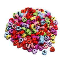7mm mezcla Multicolor carta cuentas de acrílico alfabeto amor corazón cuentas pulsera hecha a mano bisutería haciendo 2024 - compra barato