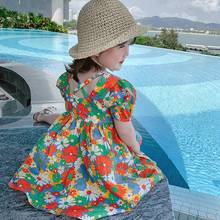 2-11 Years Girls Summer Print Dress Kids Cotton Short Sleeve Casual Dresss For Girls 2021 New Fashion Children Clothing 6 8 10 9 2024 - buy cheap