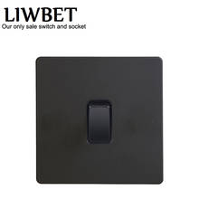 LIWBET-Interruptor de pared de 2 vías, Panel de luz de acero inoxidable, pulsador de cobre, Color negro 2024 - compra barato