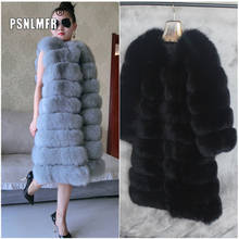 Woman Chalecos Mujer Russian Mehovaya Real Fur Vest Fashion 2020 Winter Warm Comfortable Genuine Luxury Real Fox Fur Coat 2024 - buy cheap