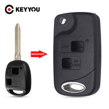 KEYYOU Replacement Folding Flip Remote Key Shell Keykess Case Fob 2 Button For Toyota Yaris Carina Corolla Avensis 2024 - buy cheap