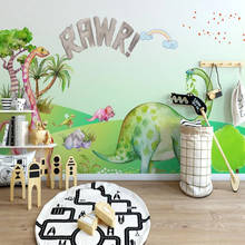 milofi custom large wallpaper mural 3D minimalist hand-painted cartoon dinosaur animal flower background wallpaper mural 2024 - buy cheap