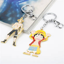 Cute Cartoon Anime ONE PIECE Keychain Luffy Zoro Sanji Nami Hat Car Charm Holder Chaveiro Pendant keyring fashion cospaly jewelr 2024 - buy cheap