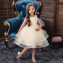 Vestido blanco para niña, traje de fiesta de algodón para niña, ropa de princesa para fiesta de bodas y Navidad 2024 - compra barato