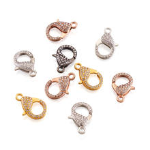 10Pcs Mixed Color Alloy Lobster Claw Clasps with Crystal Rhinestone Fastener Hooks Clip for DIY Bracelet Neckalce Jewelry Making 2024 - buy cheap