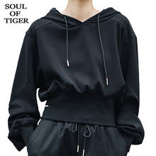 SOUL OF TIGER-ropa de moda coreana para mujer, sudaderas con capucha holgadas Vintage de piel, sudaderas Punk informales de talla grande, invierno, novedad 2024 - compra barato