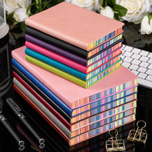 Rainbow Edge A5 Notebook Thickened note book Solid color writing book Office Notepad Student diary Leather notebook gift for kid 2024 - buy cheap