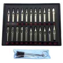 High Quality 22PCS 304 Stainless Steel Tattoo Tips Kit Tattoo Nozzle Tips Mix Set with Cleaning Brush for Tattoo Needles Accesso 2024 - buy cheap