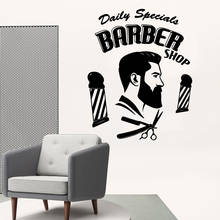 Pegatinas de pared de barbería de estilo americano, pegatina de pared moderna de moda para bebé y niños, decoración de habitaciones, póster Mural 2024 - compra barato