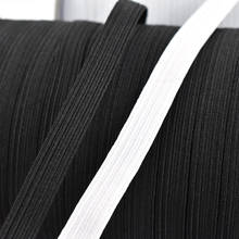 Cordón elástico de goma de poliéster blanco y negro para falda, banda elástica de costura de ropa, accesorios de costura de ropa DIY, 5 yardas, 3/6MM 2024 - compra barato
