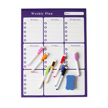 Magnetic Weekly&Monthly Planner Calendar Dry Erase Board Write Delete File Erasable Markers Message Memo Teaching Door Stickers 2024 - buy cheap